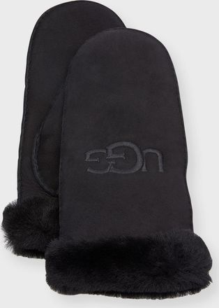 UGG Logo Shearling Mittens