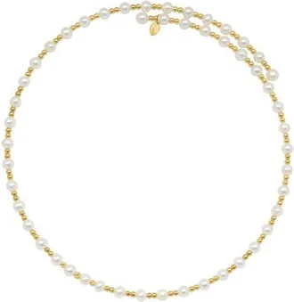 Effy 14K Yellow Gold Freshwater Pearl Station Wrap Necklace in 14K Gold at Nordstrom, Size 18