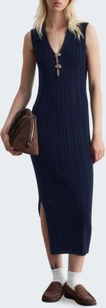 & Other Stories Sleeveless Rib Midi Sweater Dress in Blue Dark at Nordstrom, Size X-Small