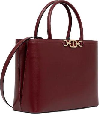 Twinset Tassen, Dames, Rood, ONE Size, Leer, Medium Handtas met Sluiting