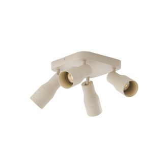QAZQA Moderno Foco Empotrado De Techo Cuadrado Beige Gu10 50 Mm 4 Luces - Stanley Aluminio Cuadrada /redonda Adecuado Para Led Max. 4 X 10 Watt - Qazqa