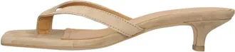 Notre-V Schoenen, Dames, Beige, 38 EU, Leer, Platte Sandalen