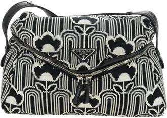 Prada Pre-owned Vintage Schoudertas - Dames - Vintage Schoudertas - Zwart - ONE Size - Wol - Vintage