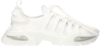 Dolce & Gabbana White Fabric Athletic Mens Sneakers