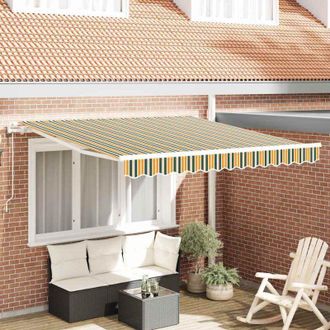 vidaXL Toldo Retr&aacute;ctil 300 X 250 Cm Verde Y Amarillo Vidaxl