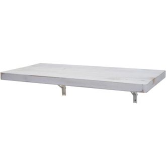 Hhg Tavolino scrivania mensola pieghevole sideboard da parete salvaspazio HHG 418 120x60cm bianco