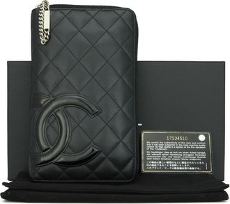 Chanel Black Cambon Zip-around Wallet
