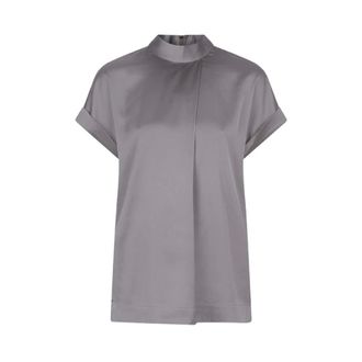 Dante6 Opium Top in Puur Grijs - Dames - Blouses & Shirts - Grijs - Maat: XS Satijn