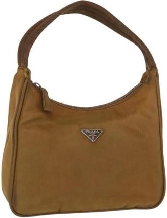 Prada Pre-owned Shoulder Bags, female, Brown, Size: ONE SIZE Pre-owned Nylon Shoulder Bag
