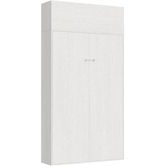 Itamoby Letto matrimoniale francese a scomparsa 140 verticale con pensile vasistas - kentaro - Colore: Bianco Frassino
