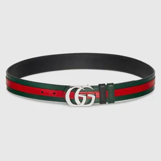 Gucci Reversible Cut GG Marmont Belt, Size Gucci 100, Green, Leather