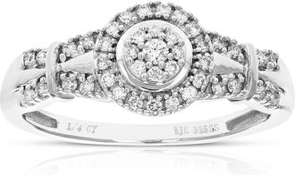 Vir Jewels 1/4 cttw Round Cut Lab Grown Diamond Engagement Ring For Women.925 Sterling Silver Prong Set