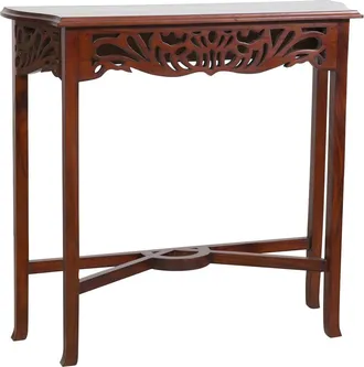 Biscottini International Consola De Entrada De Madera 80x25x75 Mobiliario De Entrada Para Pasillo Mesa De Centro De Caoba Para Sal&oacute;n Ahorro De Espacio