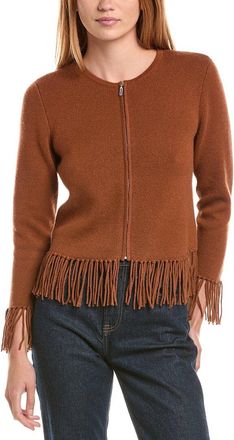 Sofiacashmere Cropped Crewneck Milano Wool & Cashmere-Blend Jacket