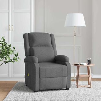vidaXL Poltrona Massaggiante Grigio Scuro In Tessuto - Vidaxl