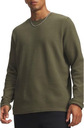 Under Armour Expanse Waffle Crewneck Long Sleeve T-Shirt in Marine Green at Nordstrom, Size Xx-Large