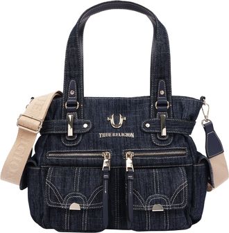True Religion Multi Pocket Denim Cinch Tote
