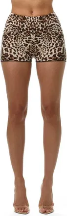 Naked Wardrobe Leopard Jacquard Knit Shorts in Spotted Leopard at Nordstrom, Size Small