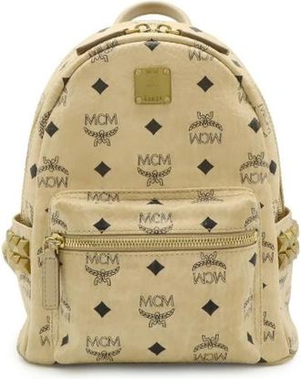 MCM Pre-owned Backpacks, female, Beige, Size: ONE SIZE Pre-owned Leather Backpack