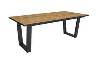 Skraut Home Mesa comedor efecto madera roble y negro 194x90x74cm