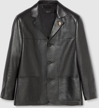 Gucci Soft Nappa Leather Jacket, Size 44 IT, Black, Ready-to-wear