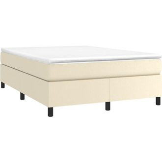vidaXL Cama Box Spring Con Colch&oacute;n Cuero Sint&eacute;tico Crema 140x200cm Vidaxl