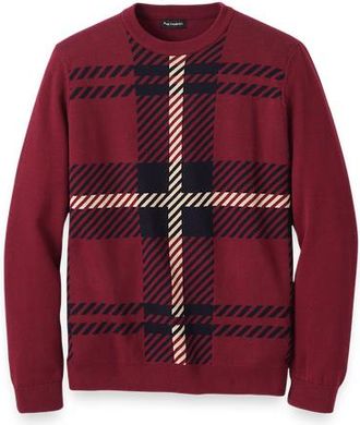 Paul Fredrick Cotton Crewneck Sweater in Burgundy at Nordstrom, Size Xx-Large