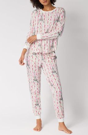 Bedhead Pajamas Stretch Organic Cotton Pajamas in Fleur De La Tour at Nordstrom, Size X-Large