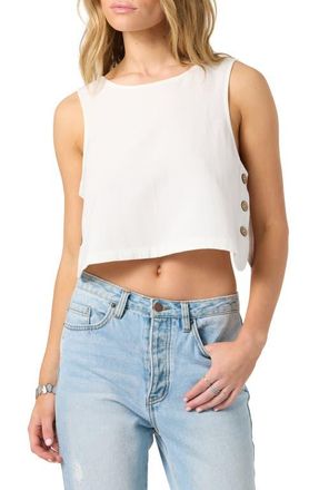 O'Neill Sanders Side Button Crop Tank in White at Nordstrom, Size Xx-Large