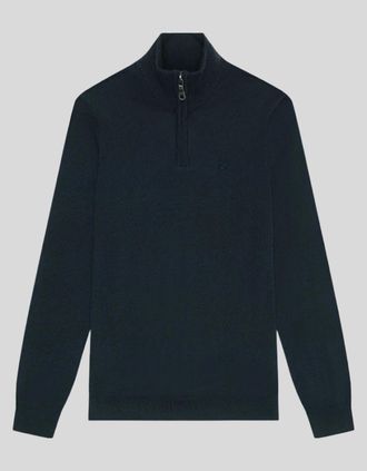 Lyle & Scott Lyle And Scott Mens Merino Wool 1/4 Zip Jumper - Navy - Size: 34