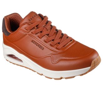 Skechers Mens Uno Tailored Air Sneaker, Cognac Duraleather, 10.5 UK
