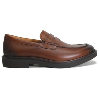 Ecco Ecco Metropole London 525654 Full Grain Leather Mens Slip On Trainers - UK 7.5 - US 7-7.5 Men - EU 41 - Cognac - Size:UK 7.5