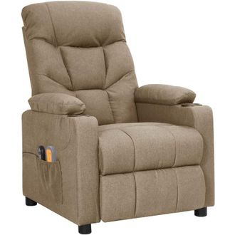 vidaXL Vidaxl - Sill&oacute;n De Masaje El&eacute;ctrico Tela Gris Taup&eacute;