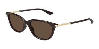 Alexander McQueen AM0553S Asian Fit 002 Womens Sunglasses Tortoiseshell Size 54 - Free RX Lenses - Free RX Lenses