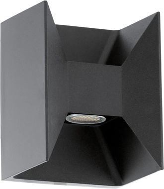 Eglo Eglo Iluminaci&oacute;n Aplique De Pared Led Cuadrado Luz Arriba Y Abajo Morino Negro, 2x2,5w 3000k Ip44