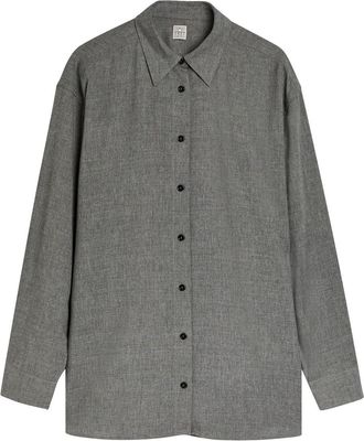 Toteme Melange Woven Shirt - Grey - 40 (UK12 / M)