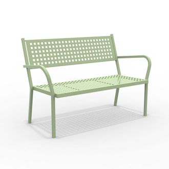MondoViro Banco de jard&iacute;n apilable de metal verde 125x60 cm 77h