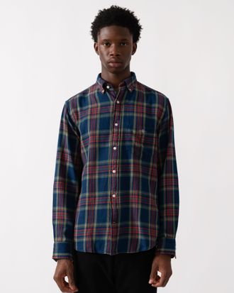 GANT Mens Long Sleeve Shirt in Dark Blue Cotton - Size X-Large