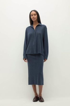 Naked Cashmere Catania Denim Cashmere Shirt in Indigo at Nordstrom, Size X-Small