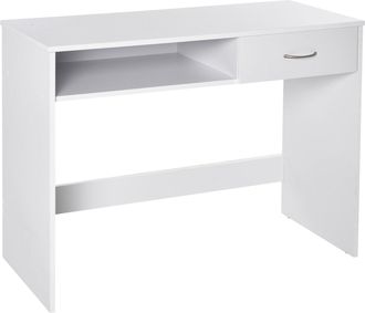 Carter's Modern Computer Work Desk Table Study w/ Shelf Drawer Standing Writing Station Display Stylish Storage Compact White - CARTER | TJ Hughes