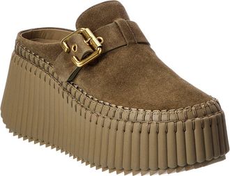 Chlo&eacute; Nama Suede Sabot Wedge