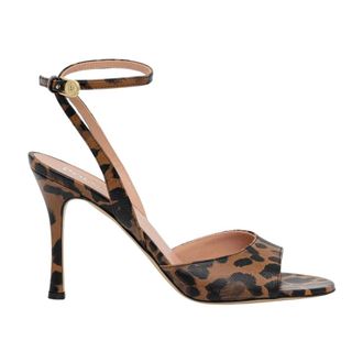 Pollini Schoenen, Dames, Bruin, 38 EU, Leer, Sandalen met hoge hak