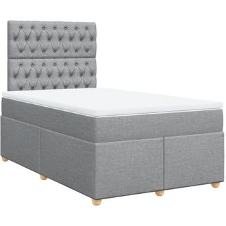 vidaXL Vidaxl - Cama Box Spring Con Colch&oacute;n Tela Gris Claro 120x190 Cm
