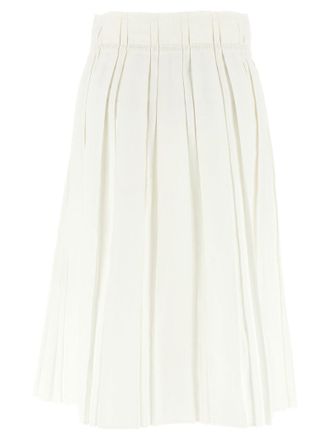 Jil Sander Pleated Linen Skirt - Cream