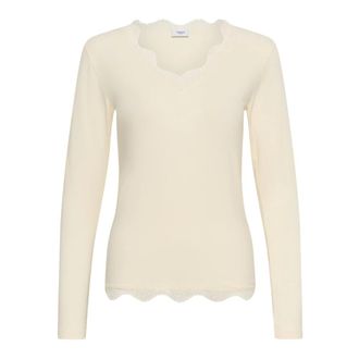 Saint Tropez Lange Mouw Top - Dames - Tops - Beige - Maat: 2XL Poliester