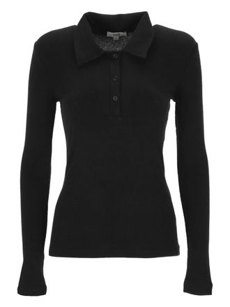 A Gold E buttoned polo top - women - Lyocell/Spandex/Elastane - S - Black