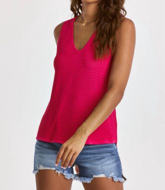 Dear John Denim Willa V-Neck Tank In Pink Cyclamen