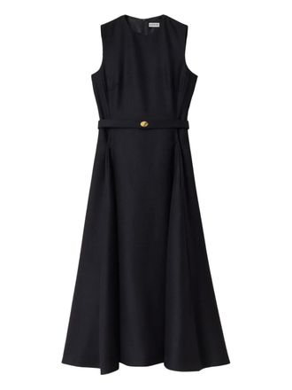 Burberry check-pattern belted midi dress - women - Fabric - 10 - Black
