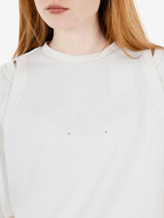 Elisabetta Franchi Felpa in jersey con cut-out avorio