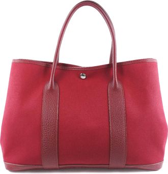 Herm&egrave;s Pre-owned Womens Toile And Negonda Garden Party 36 - Brown Textile - One Size